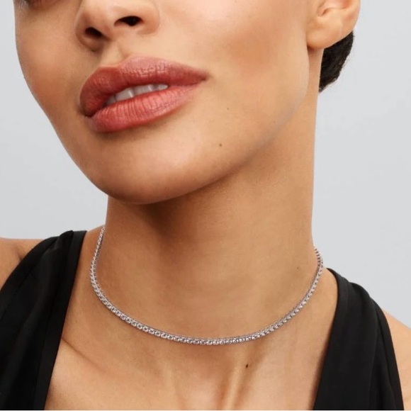 New- Pandora Sterling Silver Tennis Choker Necklace - Picture 2 of 11